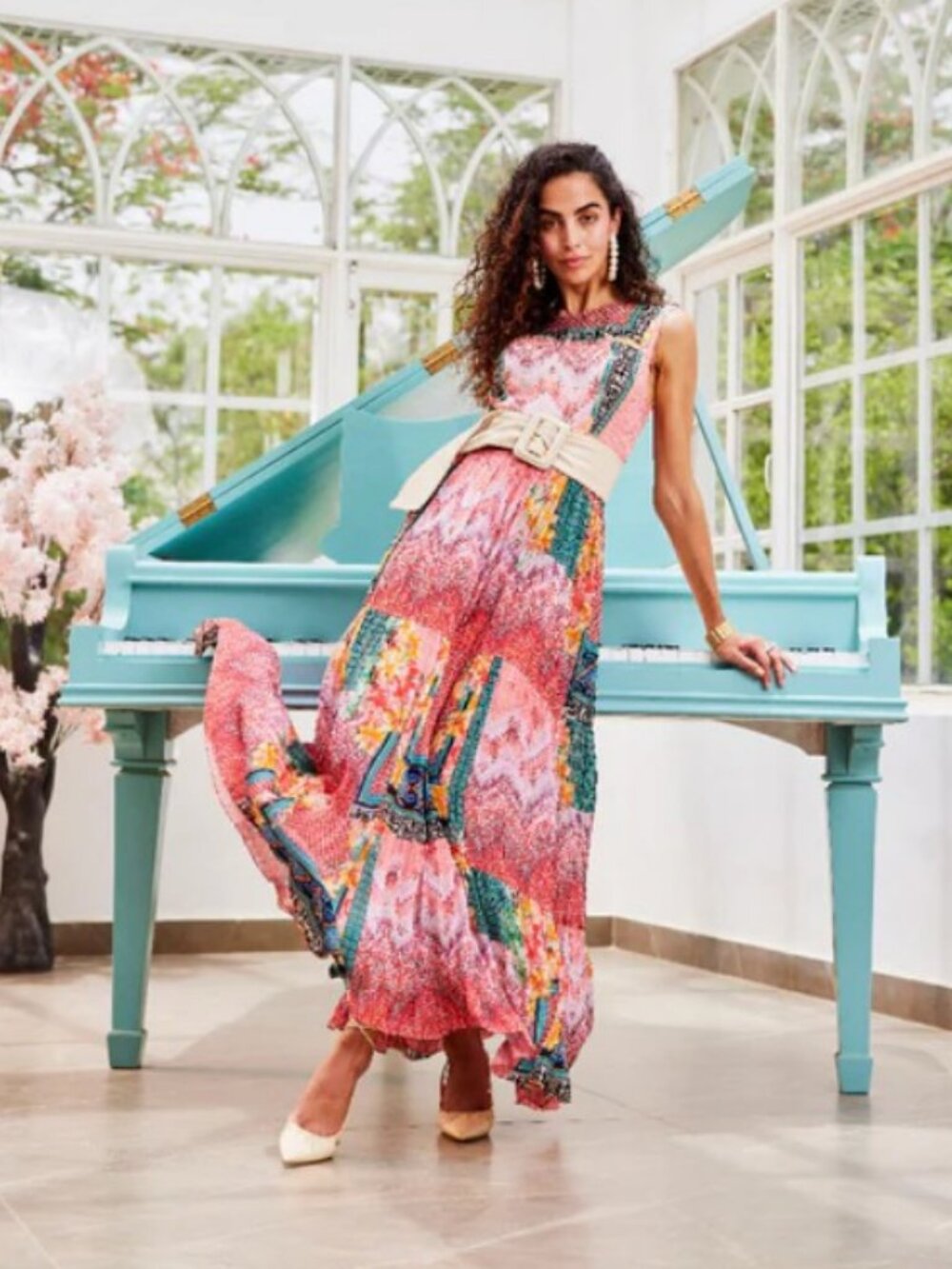 Anthropologie Bhanuni By Jyoti Alessandra Beaded Boho Maxi Dress Sz 12